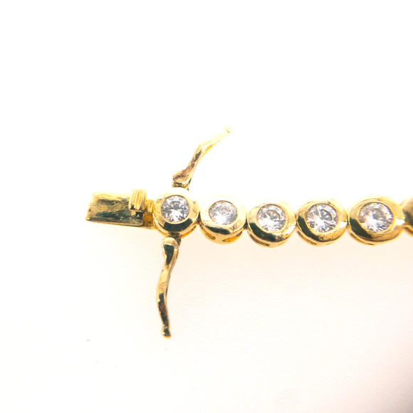 Gold Tone Heart Bracelet Cubic Zirconia 6.5" Marked ATI 925 Thai - Picture 8 of 16